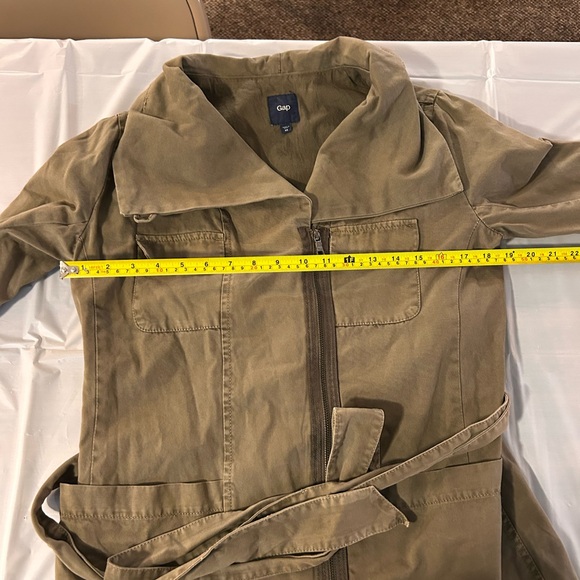 Vintage Y2K GAP The Utility Jacket Women's XS Brown Cotton Twill Belted Military - Picture 5 of 10